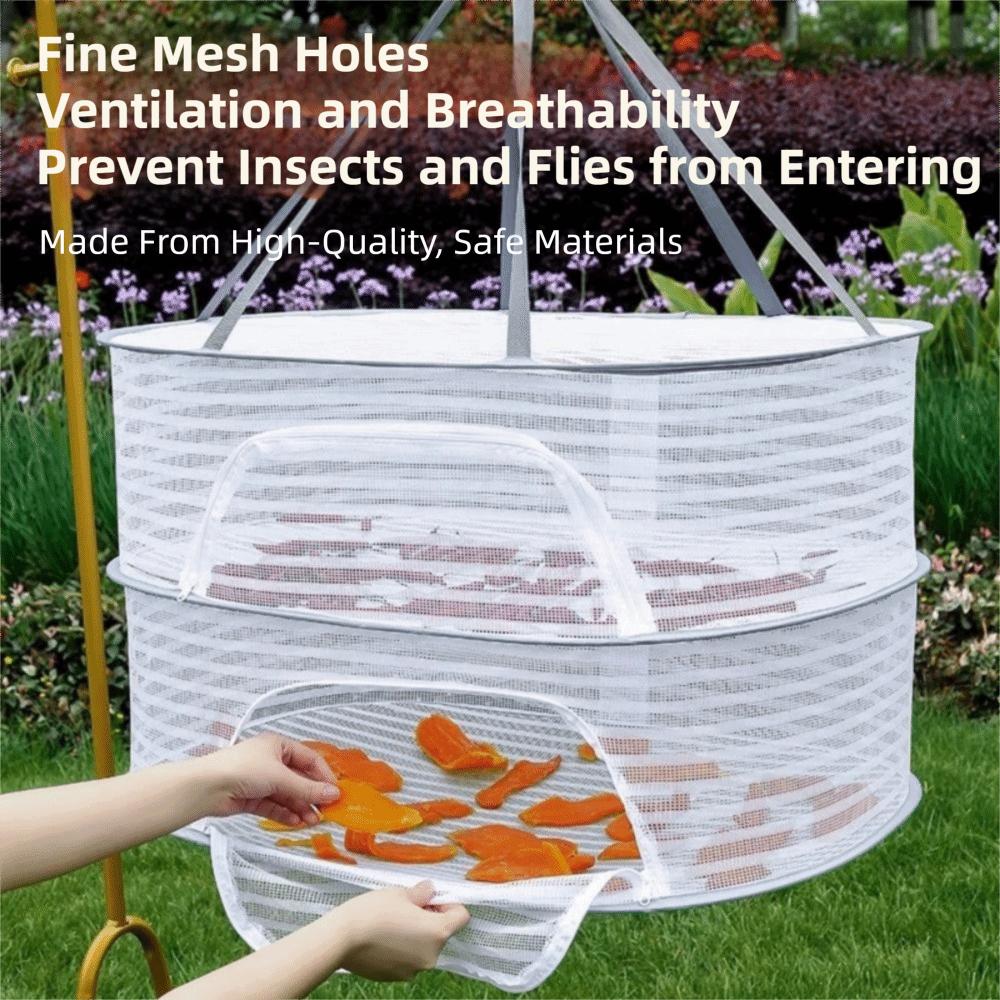 Foldable Dried Vegetable Net Portable Mesh Clothes Hanging Dryer Multi-layer Drying Net  Kitchen