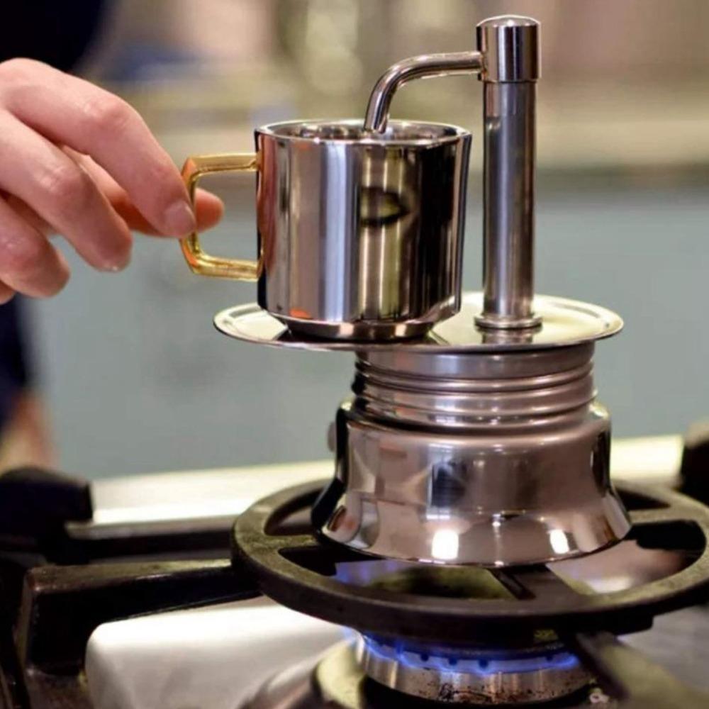 Hand Pour Mocha Coffee Pot Stainless Steel Mini Coffee Maker Single Spout Moka Pot For Home Office 50ml/1 Cup