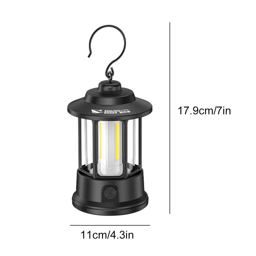 Portable Camping Lantern Rechargeable Retro Tent Light Waterproof COB Hanging Emergency Lamp For Outdoor Hiking Garden Fishing