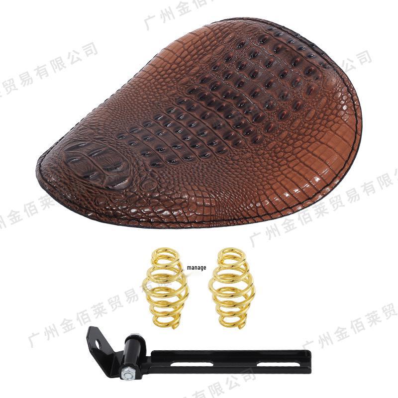 Retro Crocodile Leather Motorcycle Saddlebag Seat Cushion for Harley Cruiser