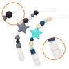 2PCS Silicone Pacifier Clips for Babies Infant Star Pacifier Holder Chain Soft Flexible Binky Clips One Piece Design Pacifier Clip for Most Pacifier