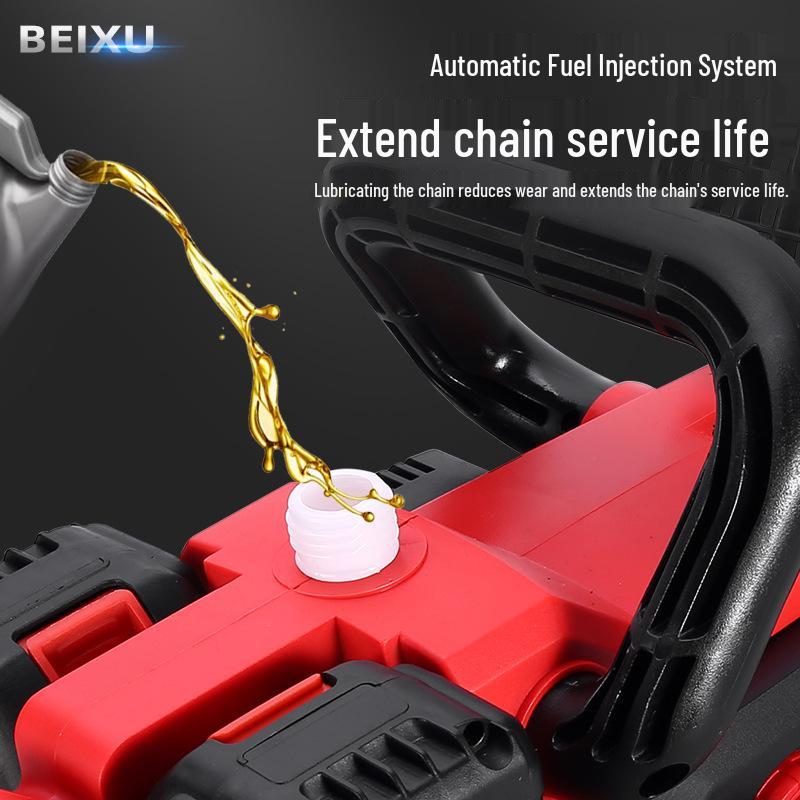 Bei Xu 16" Rechargeable Electric Chainsaw with Dual Batteries - High Power Lithium Saw for Garden and Woodworking.
