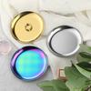 Colorful Metal Trays 10cm Round Stainless Steel Shallow Plates Vacuum Plating Jewelry Holder Desk Organizer