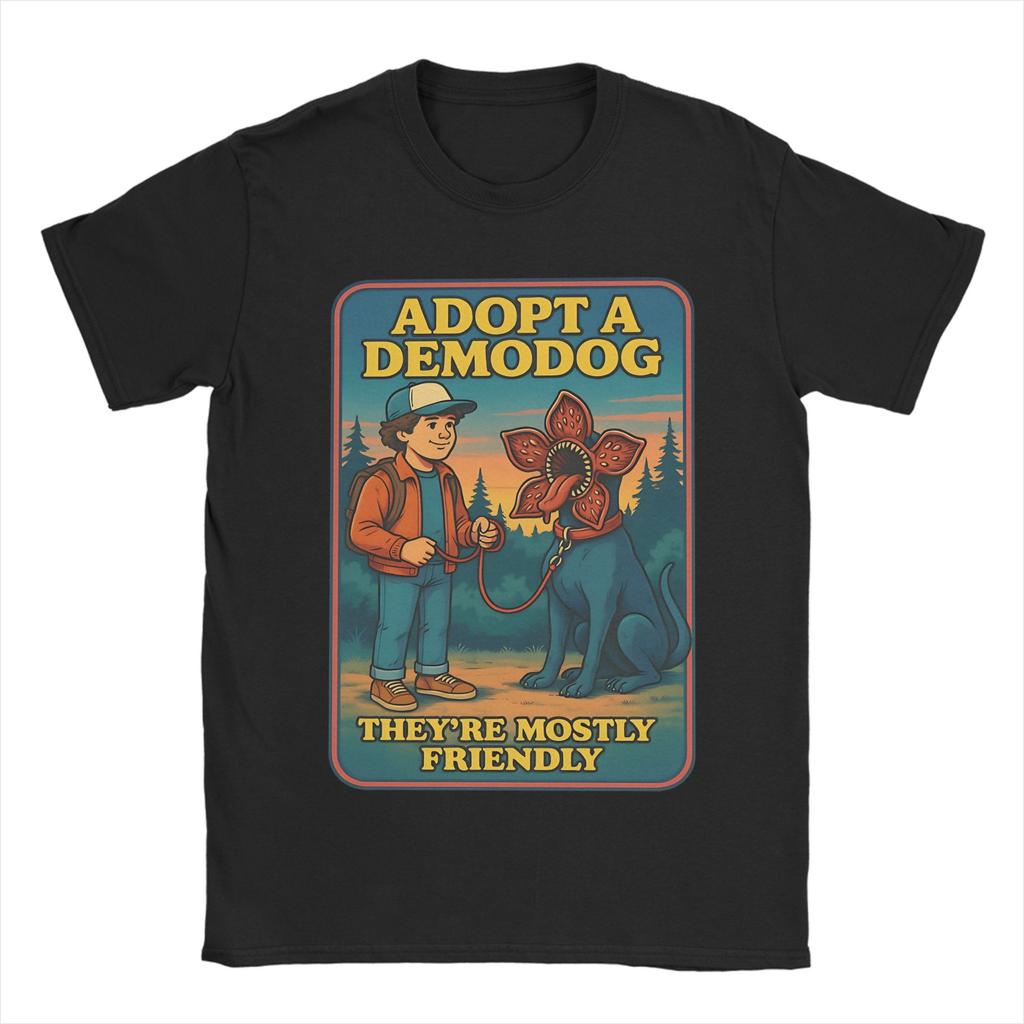 Adopt A Demodog Cute Retro 70s Monster TShirt Summer Harajuku TShirts Adult 100 Cotton O Neck Plus Size 5XL Top Tees Gift