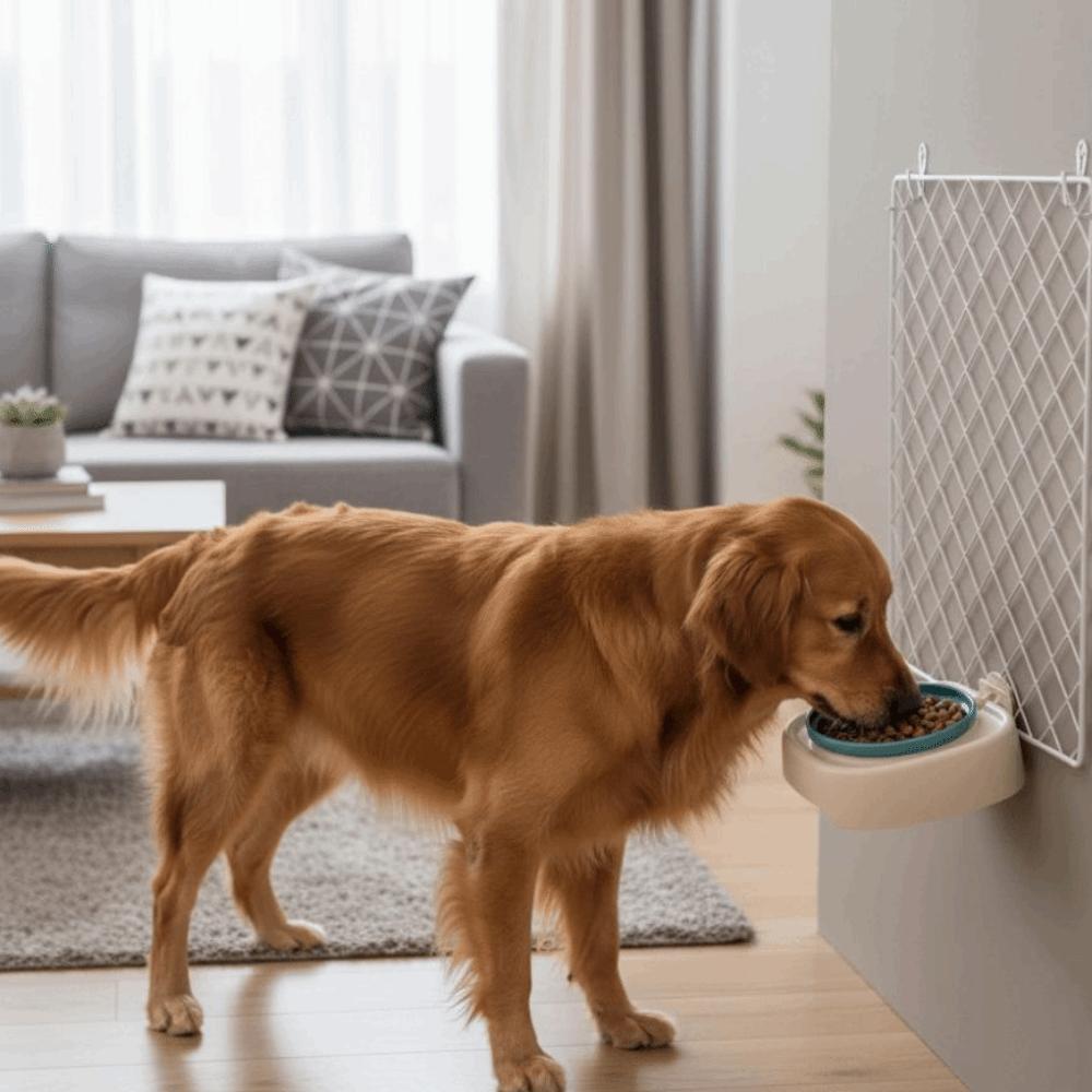 Multi Functional Slanted Pet Feeding Bowl Wall-mountable Detachable Pet Slow Feeder Bowl Anti-Flip Cat Food Bowl Multi-Pet