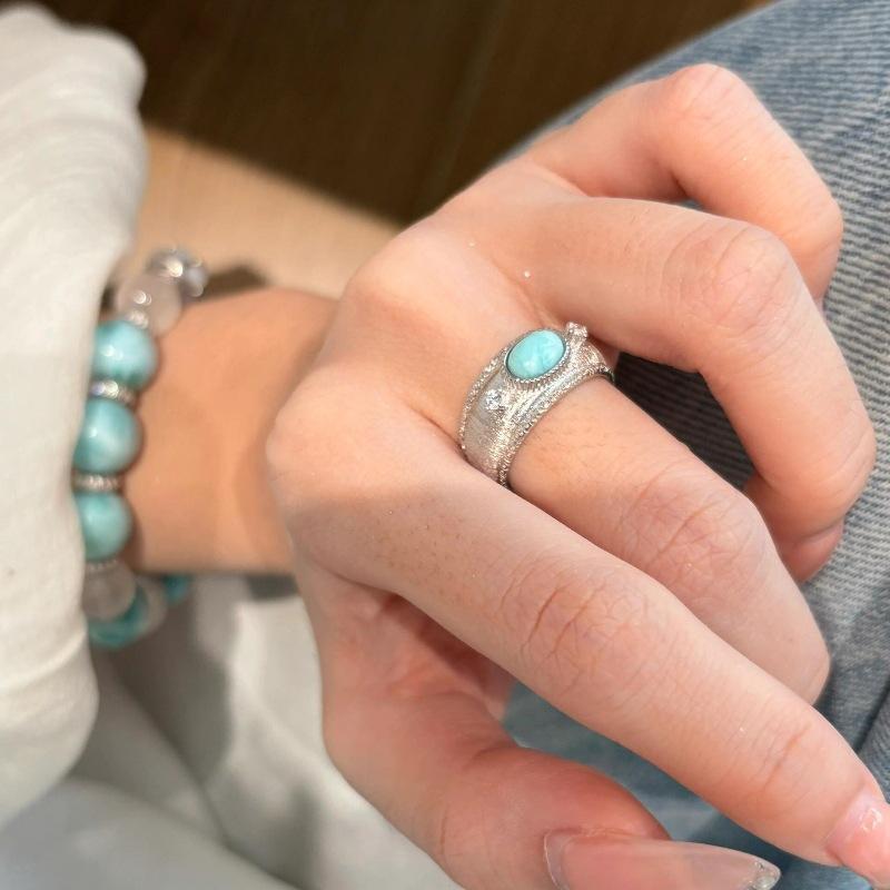 

Винтажное средневековое кольцо класса люкс с матовой отделкой и бриллиантами, с бирюзой, нишевый дизайн, широкая версия, кольцо тяжелой промышленности