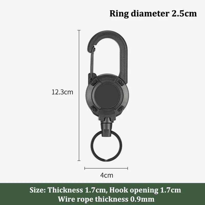 1/2/S Heavy Duty Intrekbare Pull Badges ID Reel Karabiner Sleutelhanger Staaldraad Touw Gesp Sleutelhouder Buiten Sleutelhanger Gereedschap