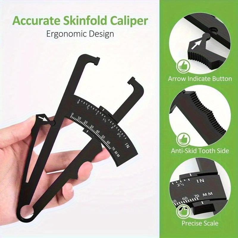 Body Fat Measurement Set Handheld Caliper Tape Measure Combo Plastic Fitness Tool Men Women Portable No Battery Needed