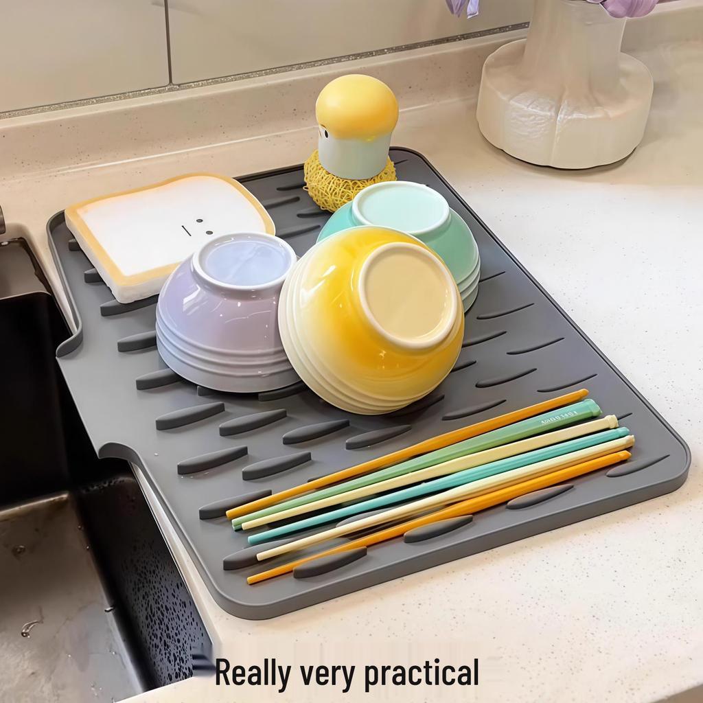 Silicone Drying Mat for Dishes, Sink, Fruits, Veggies, and Countertops