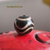 Three-Eyed Dzi Bead Bracelet: Genuine Tibetan Agate Pendant with Buddhist Beads for DIY Men's and Women's Clavicle Chain.