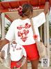 More Amor Por Favor Dopamine Letter Heart Print Casual T Shirt Streetwear Dailywear Short Sleeve Summer Vacation Tee Ladys Tops