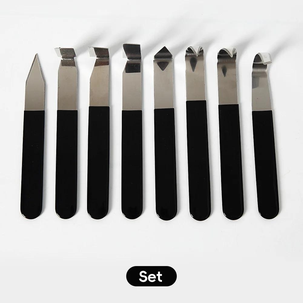 

8Pcs Pottery Tools Shaping Trimming Sculpture Knife Large Angled Polymer Clay Ceramic Hook Vein Making Sculpting Modeling Tool