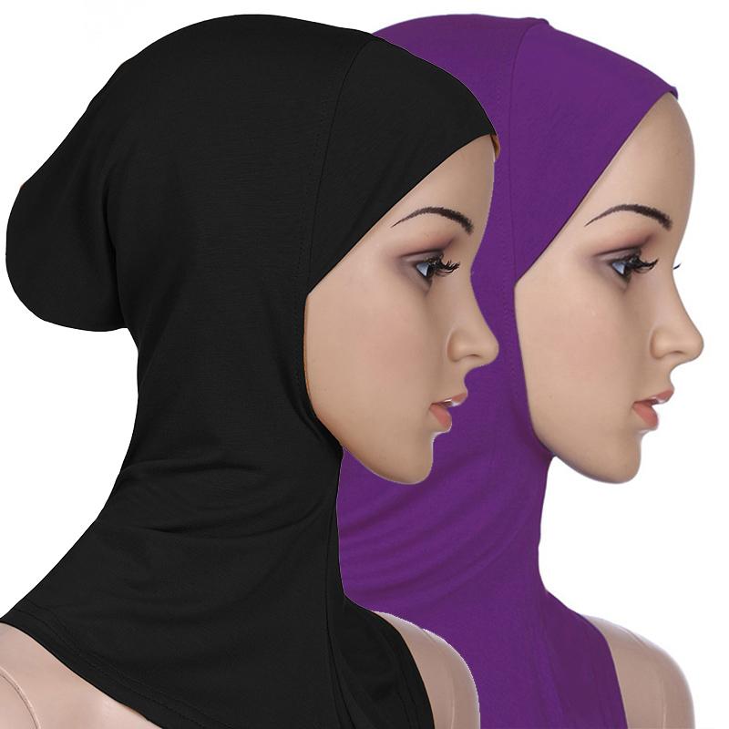 Women Hat Cover Cap HeadWrap Scarf Muslim Turban Muslim Hijab Clothing Accessories Pure Color Soft Lady
