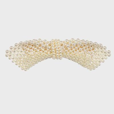 Eireve BEADED PEARL RIBBON BARRETTE (CREAM)