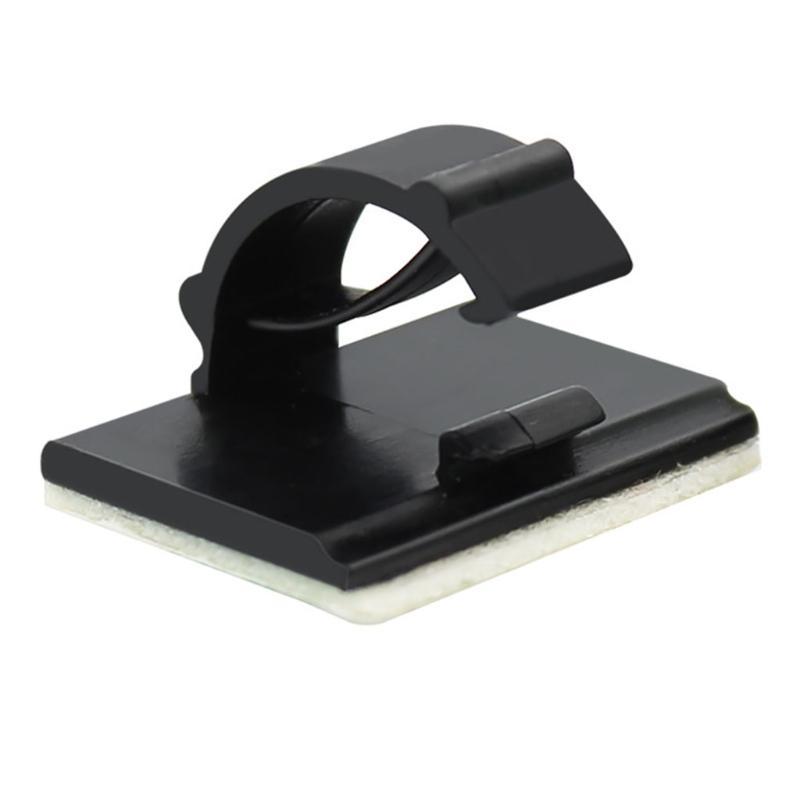 10x White Black Cable Clamp Adhesive Wire Clip Tie Fixer Mounting Desk Line Holder Management Fastener