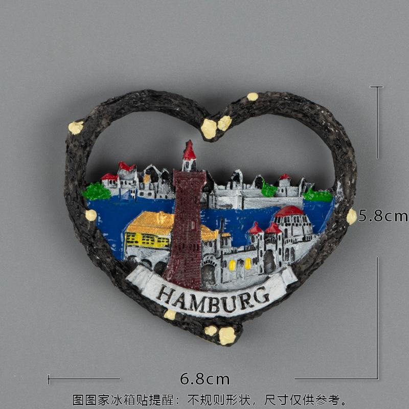 

Немецкая наклейка на холодильник Берлин Франкфурт архитектурный туристический сувенир магнитная наклейка 3D трехмерная Люксембург Мун