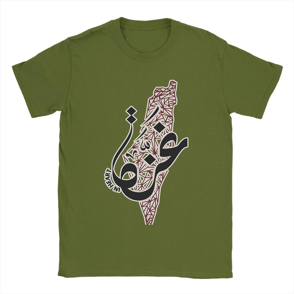 Palästina Gaza T-Shirts für Unisex Großartiges Baumwoll-T-Shirt Rundhals Kurzarm T-Shirt Grafisch Bedruckte Kleidung