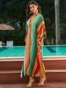 EDOLYNSA 2024 Vícebarevné bohémské tištěné šaty plus size kaftan dámský kaftan letní outfity volné dovolenkové párty šaty Moo Moo