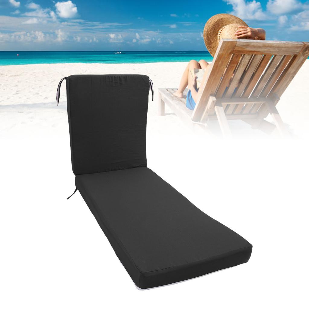 Lounge Chair Cushion with Ties Removable Rain Proof Fade Proof Sun Lounger Replacement Cushion for Bch Outdoor Patio