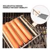 Silver Sausage Roller Rack Detachable Wooden Handle BBQ Grill Rack Hot Dog Griller  Outdoor BBQ