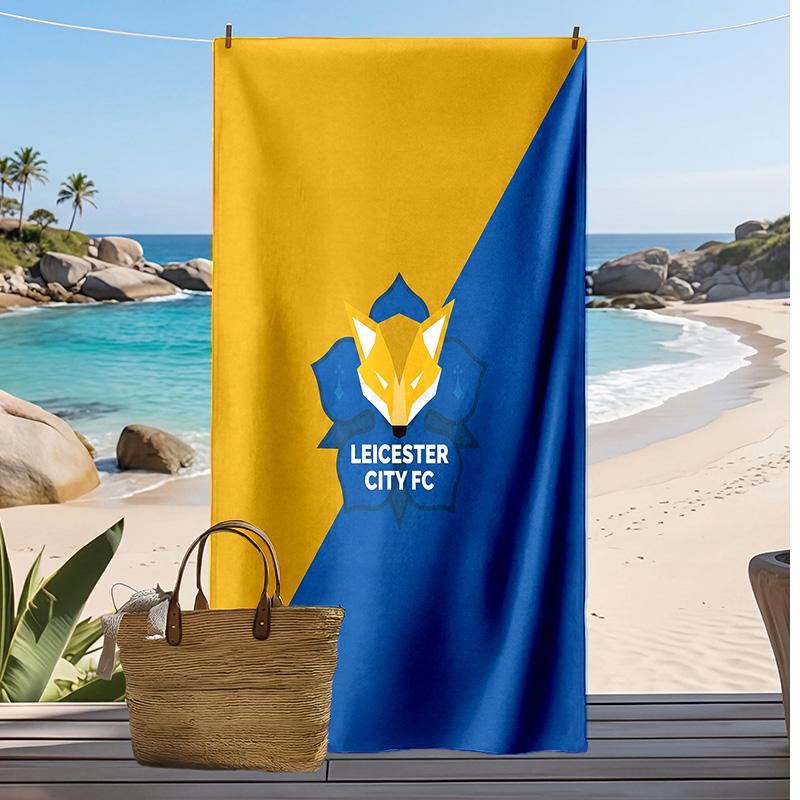 Leicester City Football Print Beach Towel, Large Soft Quick Dry Towel for Beach Camping Swimming