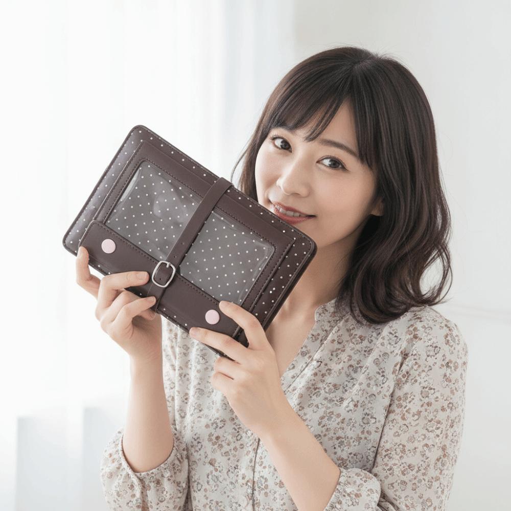 Portable Compact Itabag Planner Notebook Six Ring Clear Window Diary Badge Display