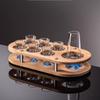 BRBlue Mountain Liquor Cup Transparent Glass Cup Wine Pot Set Wine Divider Drinking Utensils Wooden Frame Set Cups GlassesEY