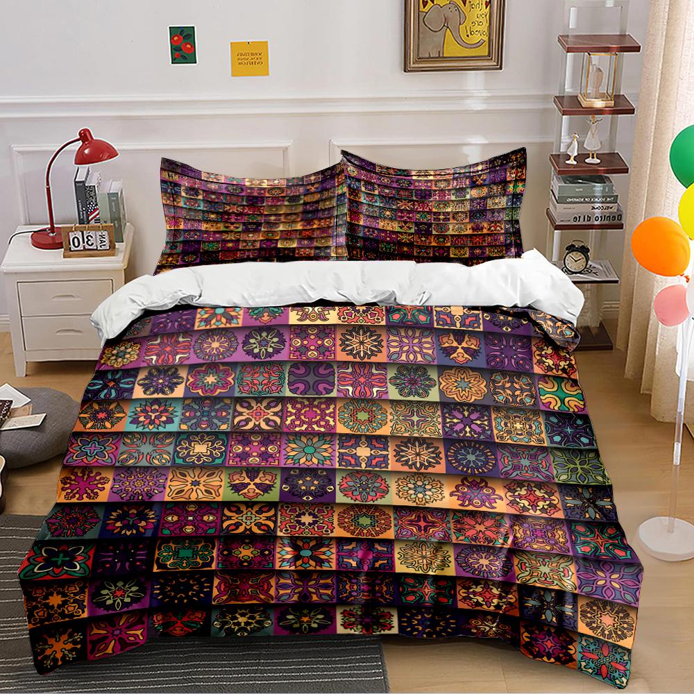 Colorful Geometric Pattern Bedding Set Bedding set (1 duvet cover, 2 pillowcases, duvet not included)