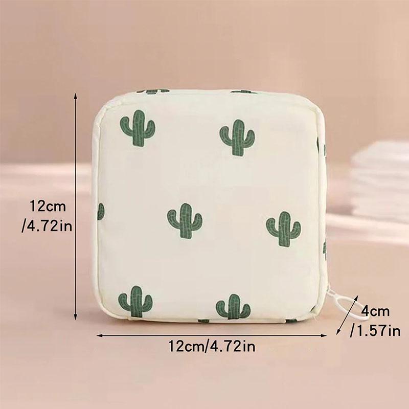 Cute Cartoon Girl s Sanitary Pad Storage Bag,Large Capacity Girl s Monthly Sanitary Pad Storage Bag,Portable Travel Bag зелёный