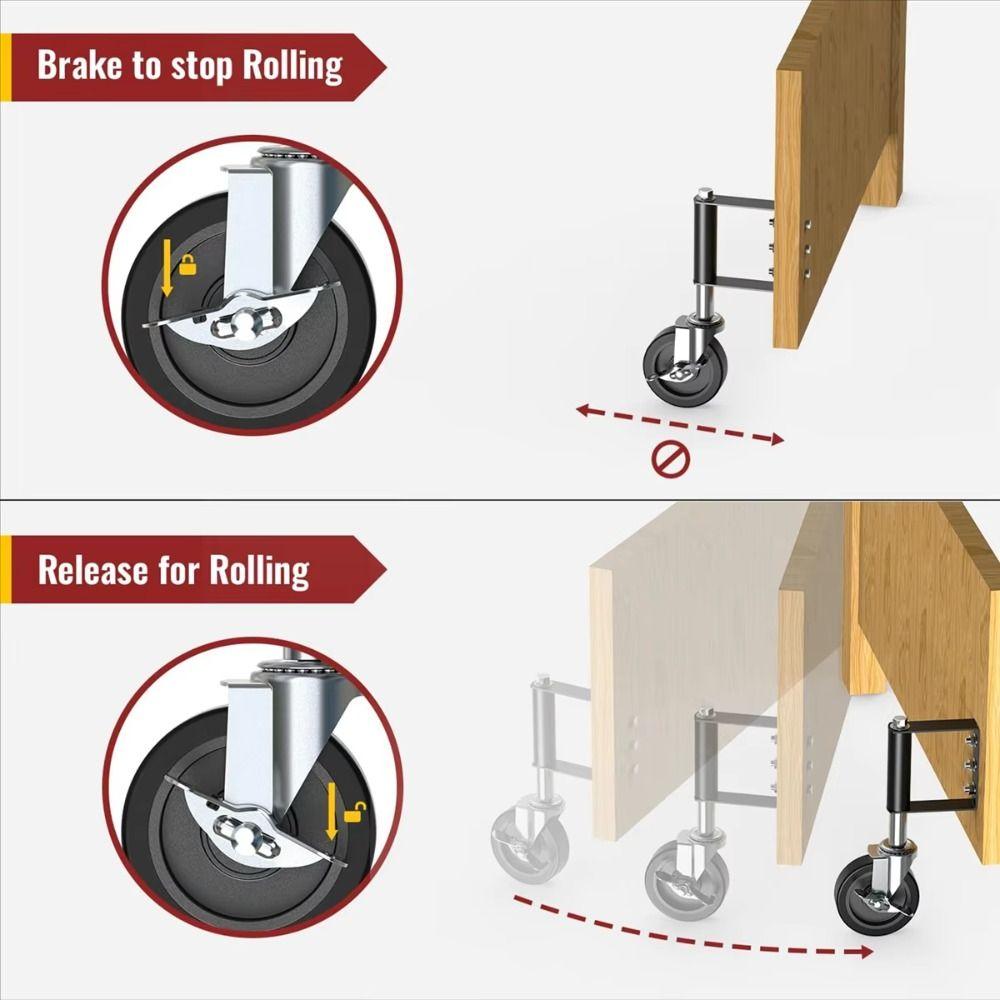 With Brake 360° Rotate Gate Wheels Built-in Double Ball Gate Caster Universal Wheel  Heavy Duty