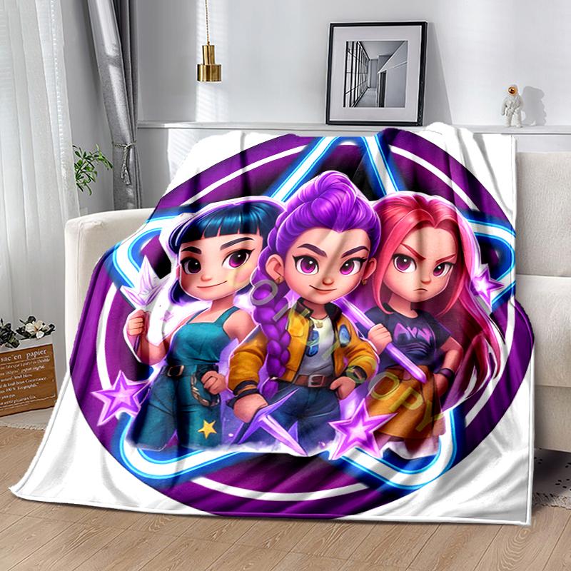 1pc Blanket Kpop Hunter7 Print Design, Lightweight Blanket for Sofa, Bed- Soft &Warm, Gift for All Seasons like Christmas, Halloween