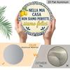 2D Flat Aluminum Sign Featuring An Italian Home Motto Design, Measuring 7.87 X 7.87 Inches. Perfect for Home Decor, Bedroom Decor, Gyms, Bars