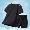 Short-sleeved Quick-drying T-shirt Ice Silk Quick-drying Short-sleeved Printed Breathable Mesh Round Neck T-shirt For Men