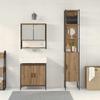 vidaXL Badezimmermöbel-Set 3 Stk. Braun Holzwerkstoff