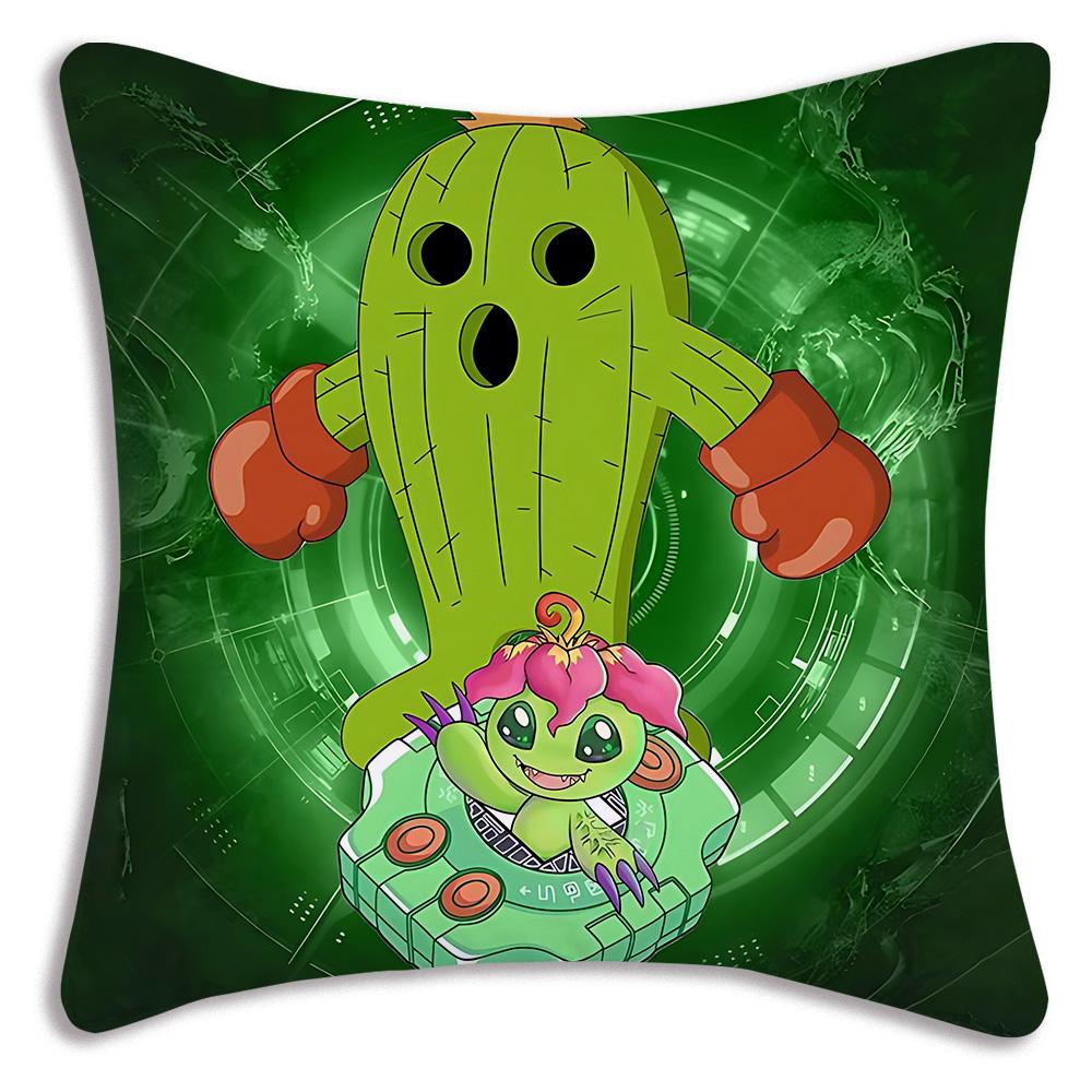 Anime For D-Digimons Pillow Covers Cartoon Sofa Decorative Home Double-sided Printing Short Plush Cute Cushion Cover