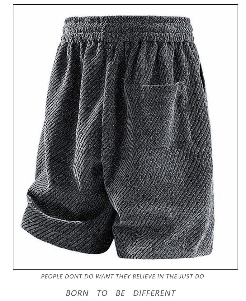 Chenille Zebra Stripe Silver Shorts: Breathable, Trendy, Loose-Fit Mid-Length for Couples