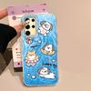 Purple Graffiti Cute Face Camlet Texture Phone Case for Samsung Galaxy S25 S24 S23 S22 S21 FE Plus Ultra Shell Silicone Cover