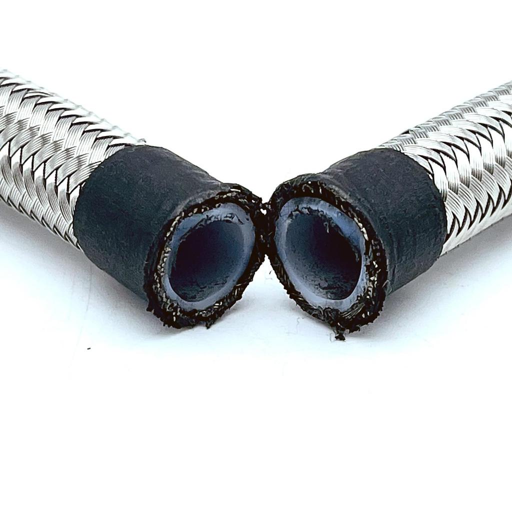 LEXOR Stainless Steel Mesh Hose AN6 1m PTFE Fuel Fuel Gasoline Line Tube