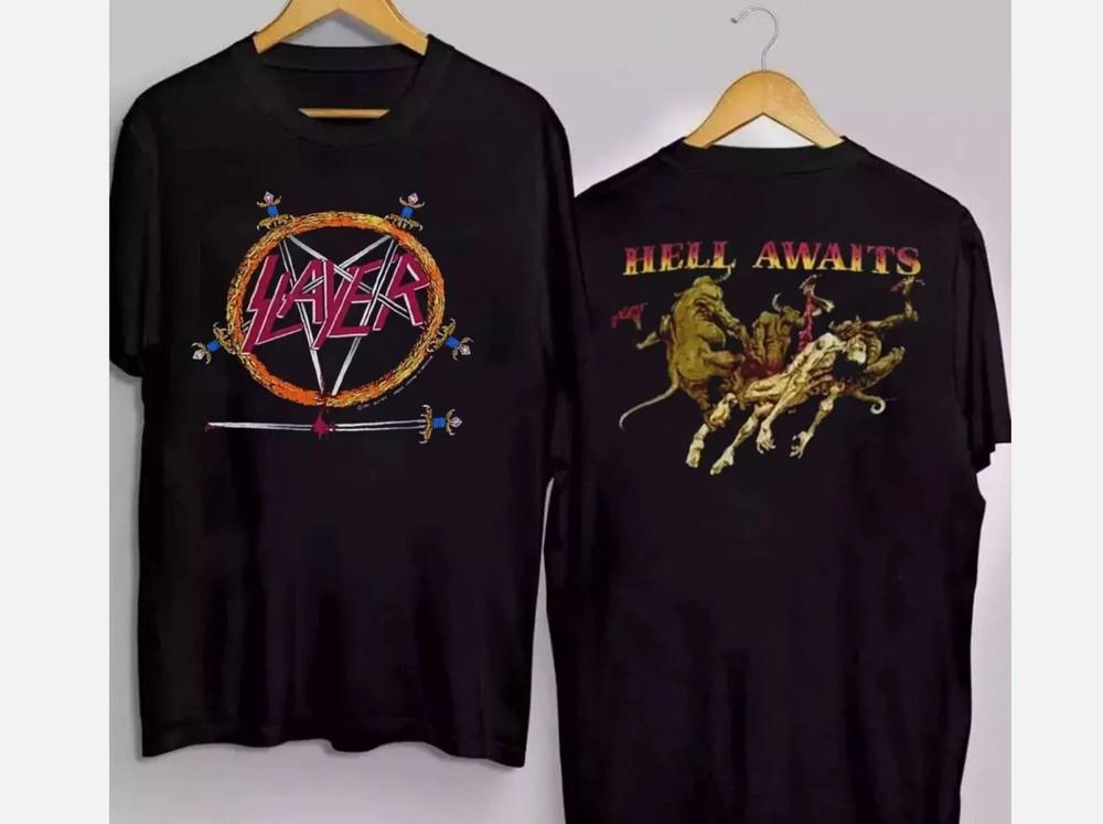 SALE  Slayer Hell Awaits Two Sides Unisex TShirt Unisex T-Shirt M