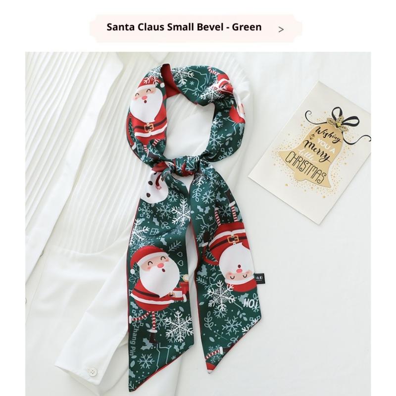 Christmas Element Versatile Scarf - Holiday Bow Decorative Scarf Straps For Hair Accessories Bag Decoration & Gift