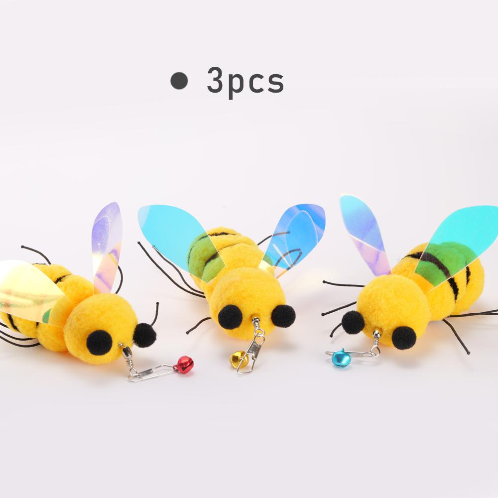 

Plush Bee Cat Toy Pendant Replace The Head with Cat Teaser Kitty Chew Pet Toy