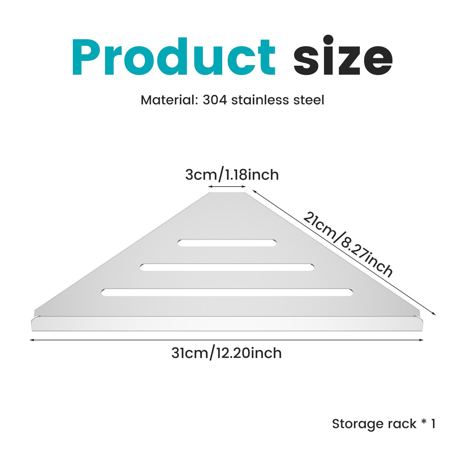 

Bathroom Shelf Corner Shower Shelf No Drilling Heavy-Duty Hollow Shampoo Holder Shower Corner Rack Corner Organizer Storage 120X65X60mm срібний