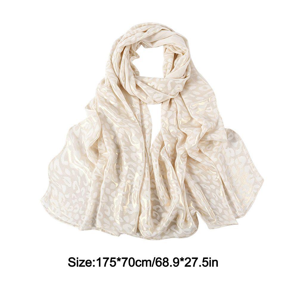 Breathable Chiffon Hijab Scarf Long Length Bronzing Shawl New Leopard Print Scarf  For Women