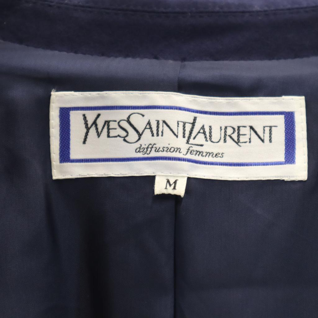 YVES SAINT LAURENT 90s Old double tailored jacket M Navy Women Used