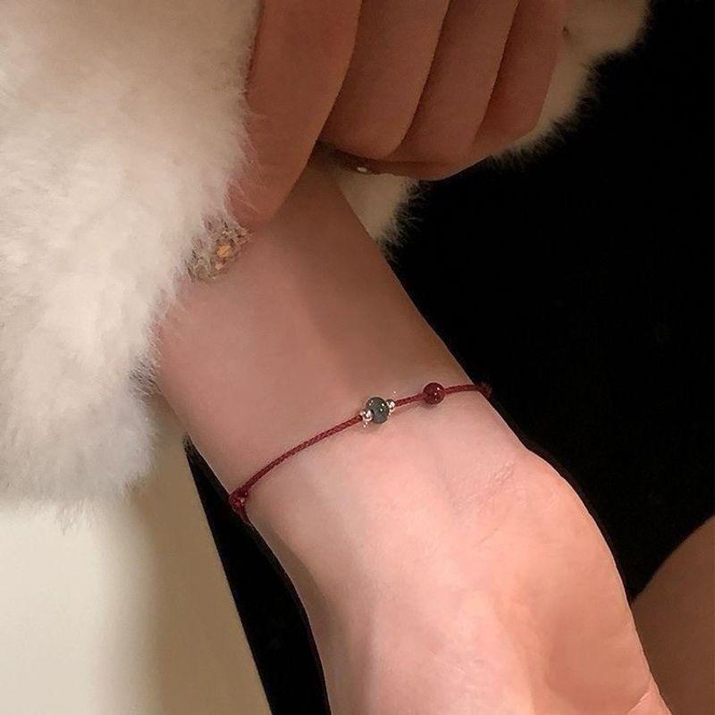 

Xiaohongshu Тот же стиль Нишевый стиль Инс Удача Плетеный Киноварь Минималистичный Браслет Цепочка на запястье Парный Фестиваль Подарки для девушки Dongling jade abacus beads [red rope]]