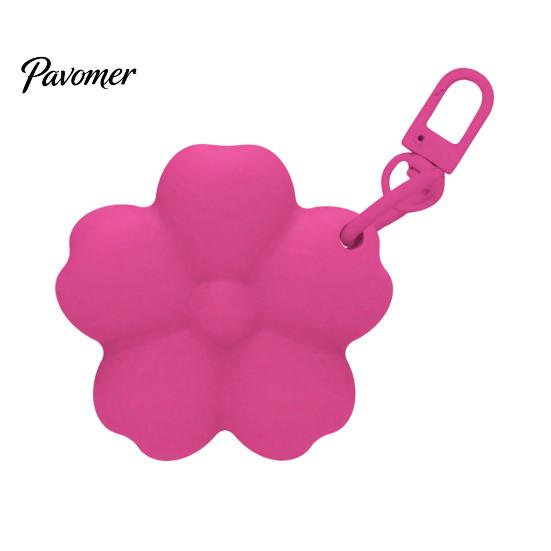 Lip Balm Holder Keychain Silicone Flower Lipstick Keychain, Portable Carrier for Bag Accessory Backpack Handbag, Travel Gloss Women