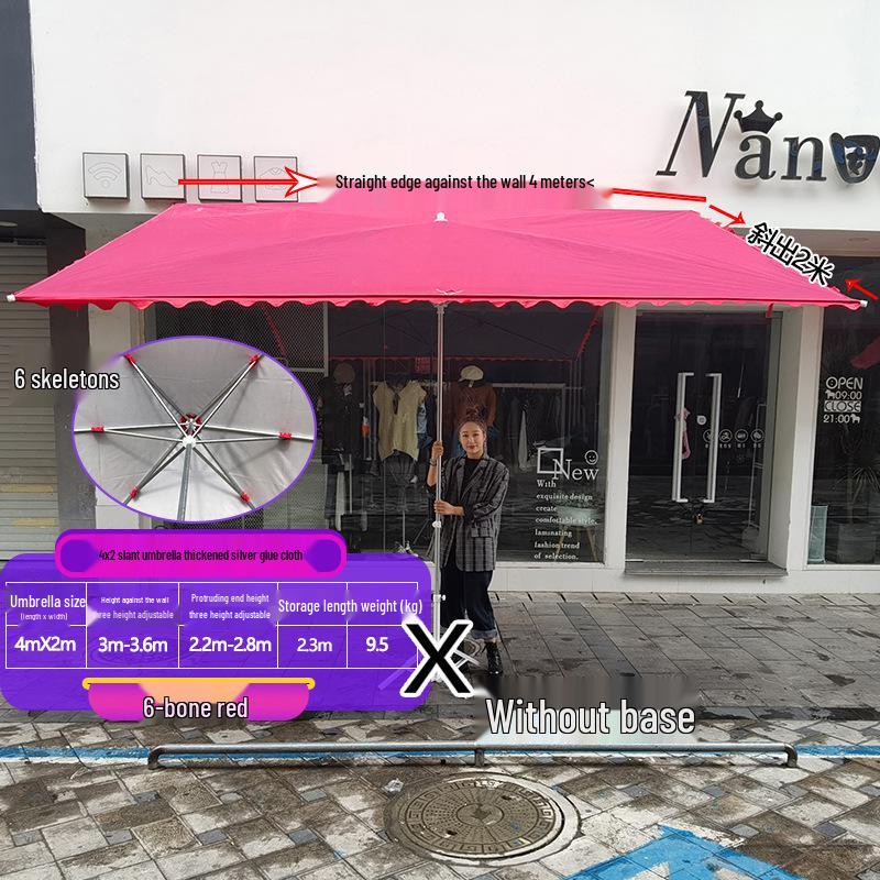 Commercial Outdoor Tilting Sunshade Umbrella: Large, Foldable, Thickened Awning for Sun Protection