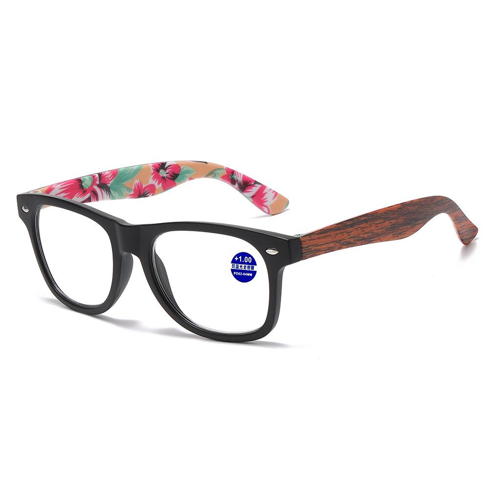 New Retro Imitation Wood Grain Presbyopia Glasses Large Frame Transparent Reading Glasses Anti Blue Light Far Sight Eyewear
