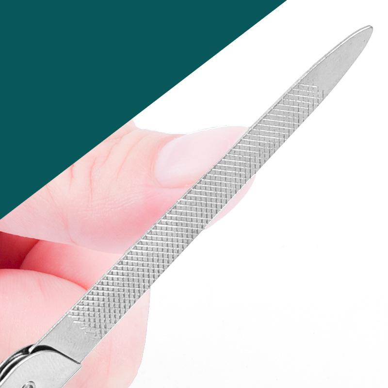 Foldable Nail Files Double-sided Stainless Steel Pocket Size Nail Files Travel Portable Manicure Pedicure Nail Art Tool