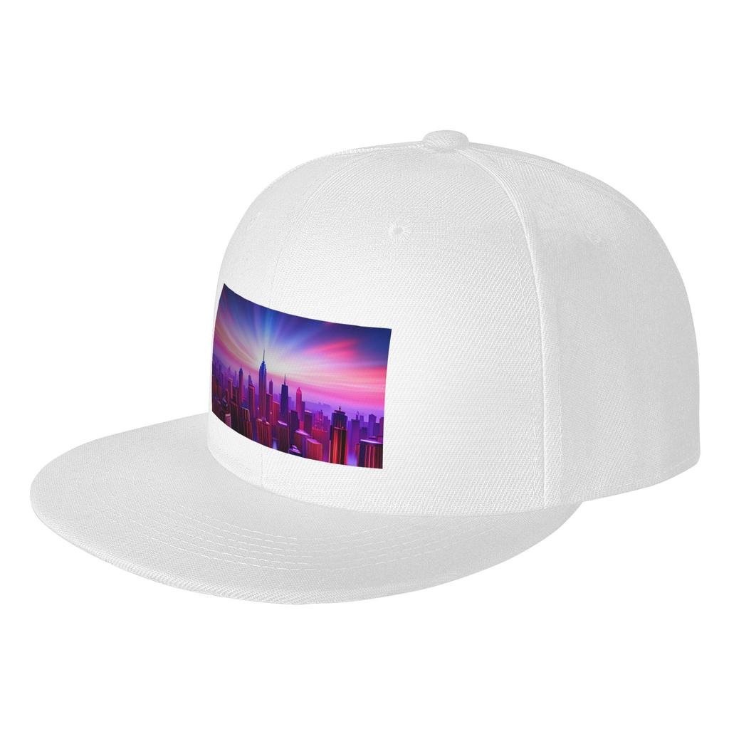 Fashion Vast City Skyline Flat Brim Sun Hat Sports And Fitness Caps Unisex